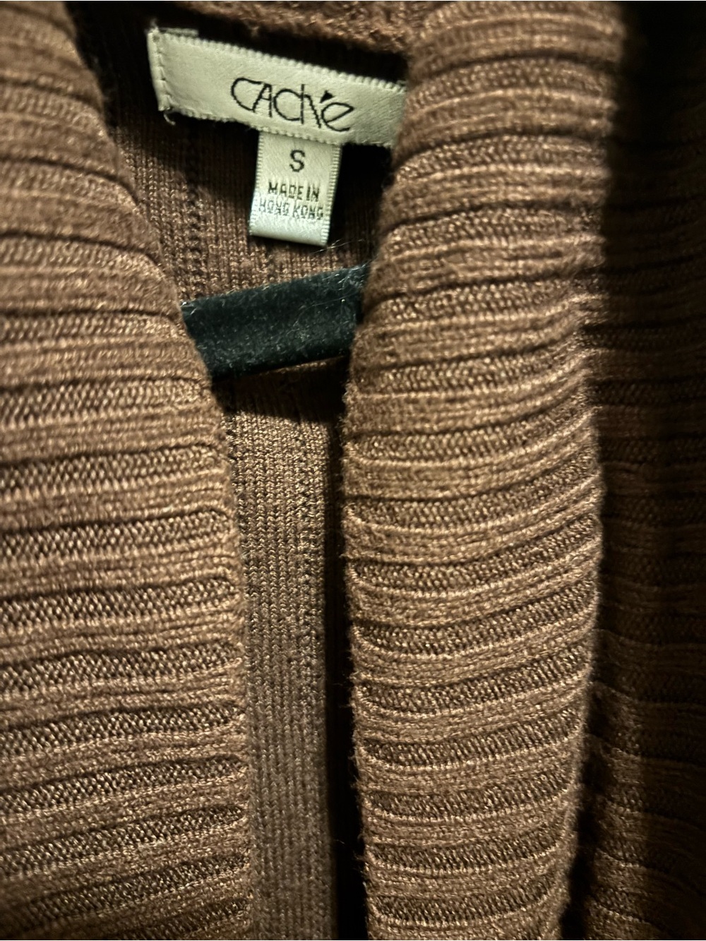 Cache Brown Ribbed Knit Blouse - Picture 3 of 3